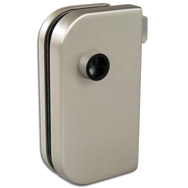 Olis glass door lock, non-locking, Stainless steel colour C31 anodised E4 ground and brushed 
